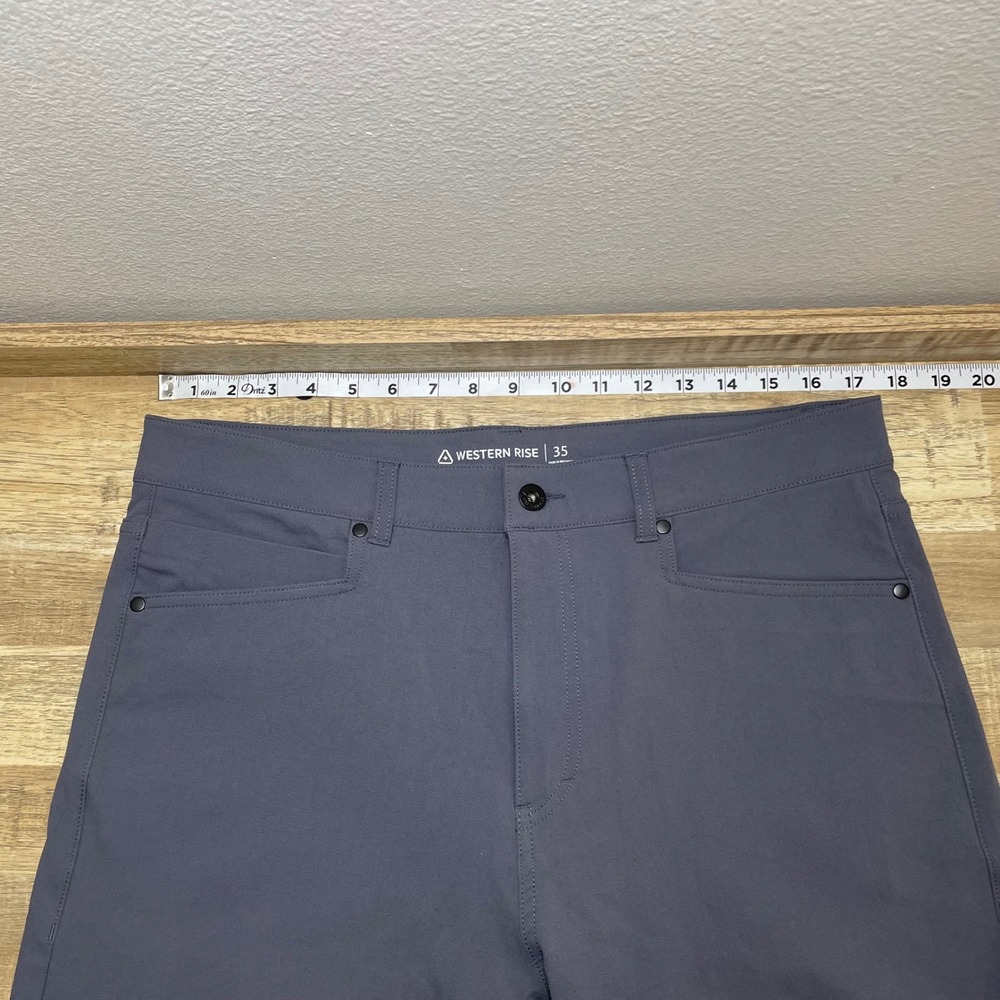 Western Rise Diversion Pants Mens 35 Gray 4-Way Stretch Technical Travel 31" - Picture 6 of 7